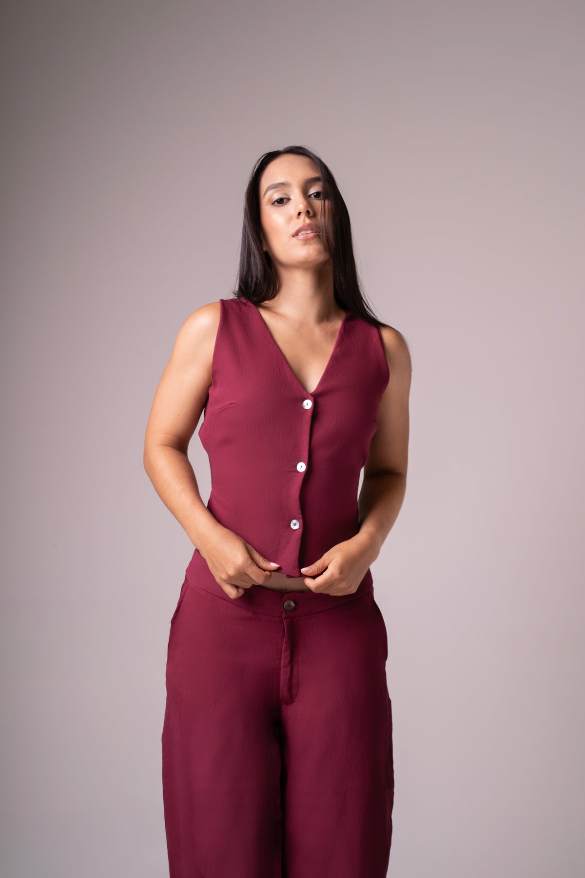 NIGHT VEST TOP BORGOÑA